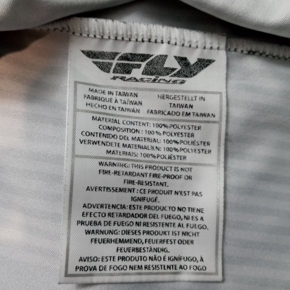 Fly Racing Shirt Mens Size Medium Black Striped Underarm Panel Polo Style - Picture 8 of 9